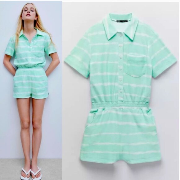 NEW Terry  Cloth Playsuit Romper, Size M - Picture 1 of 16